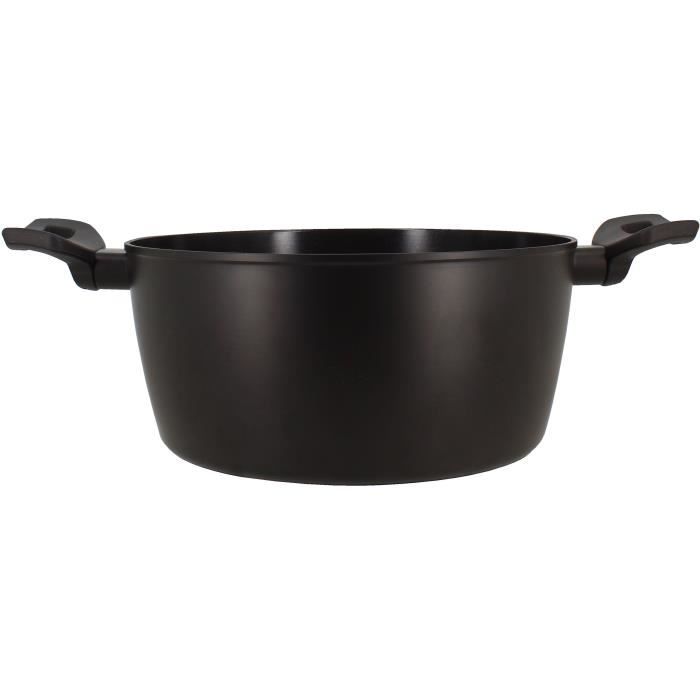 Faitout - MENASTYL - 6020647 - En alumimium forgé - 24 cm - Noir - Tous feux dont induction