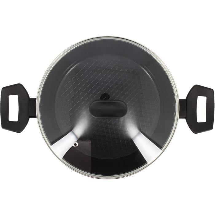 Faitout - MENASTYL - 6020647 - En alumimium forgé - 24 cm - Noir - Tous feux dont induction
