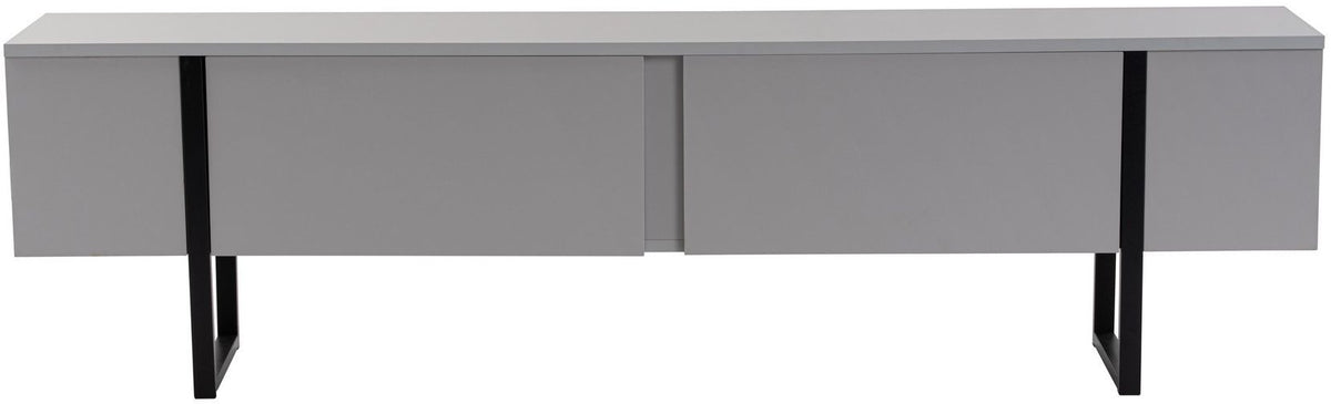 Meuble TV - SERENITY - Gris / Noir - 180 x 50 x 30 cm