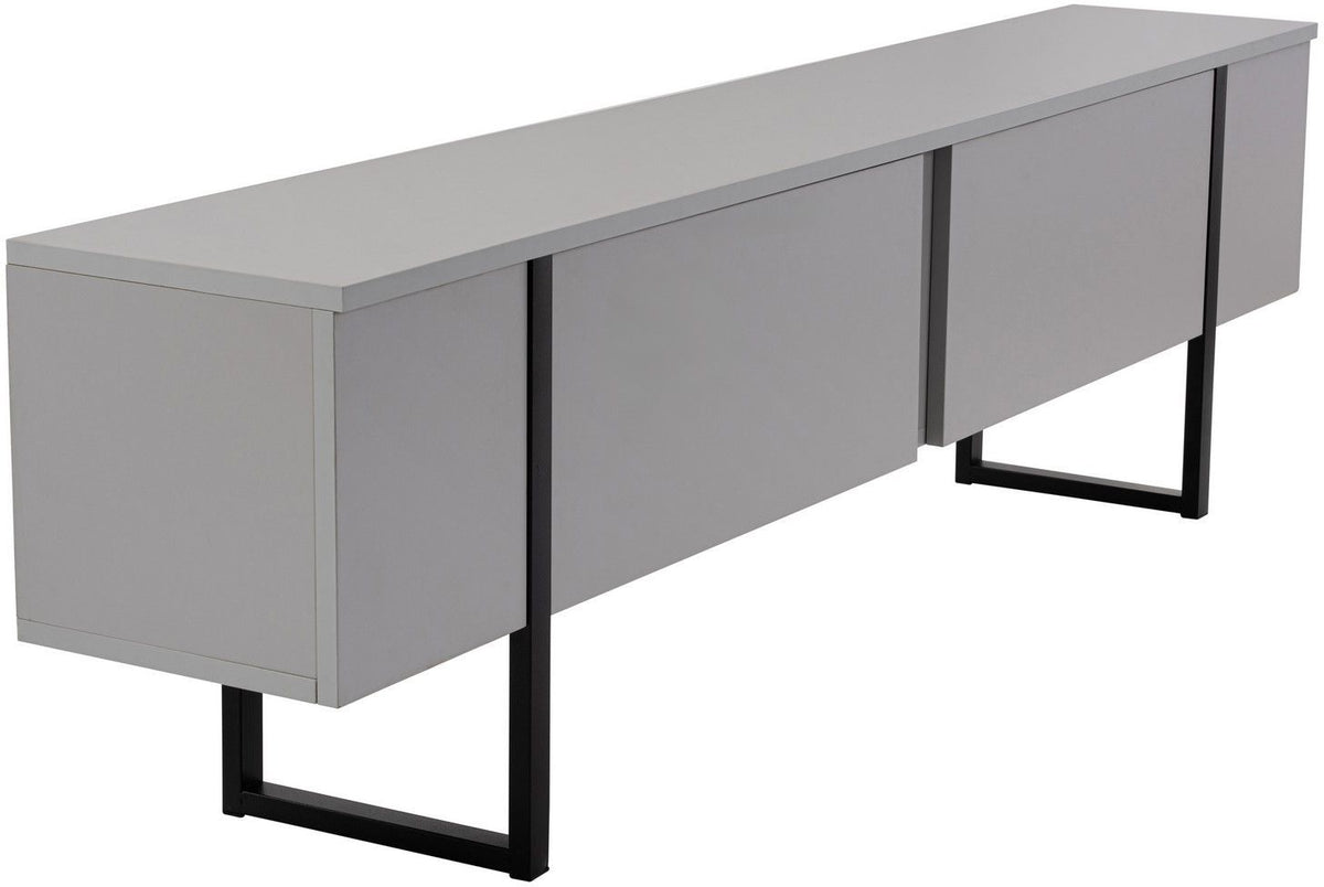 Meuble TV - SERENITY - Gris / Noir - 180 x 50 x 30 cm