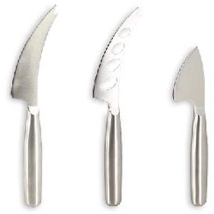 Planche a decouper - MENASTYL - 5040079 - Rectangulaire - En bois d'acacia - Avec 3 couteaux a fromage en inox