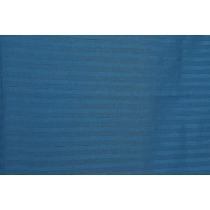 Parure de lit - 1 housse de couette 220 x 240 cm + 2 taies d'oreiller 60 x 60 cm - Satiné 100% coton - Bleu