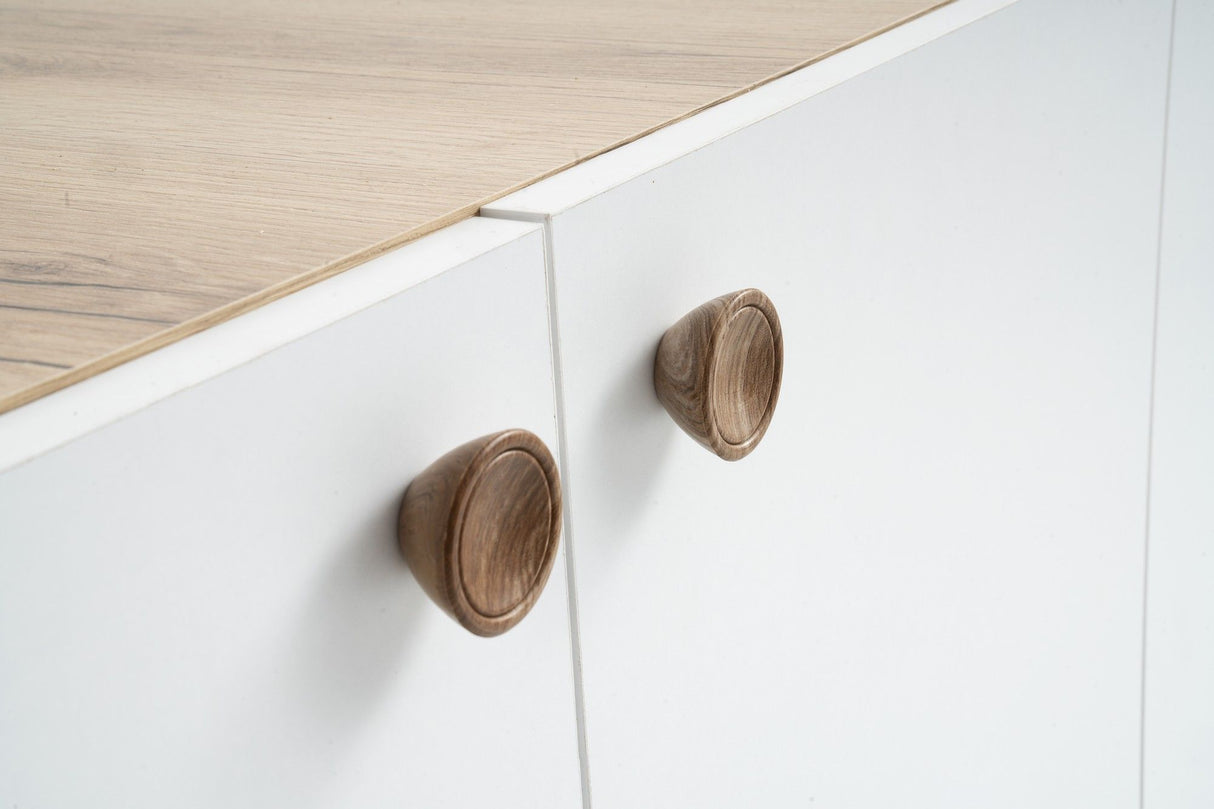 Buffet scandinave - SUMER - 4 portes - 180 x 78 x 41 cm - Chene / Blanc