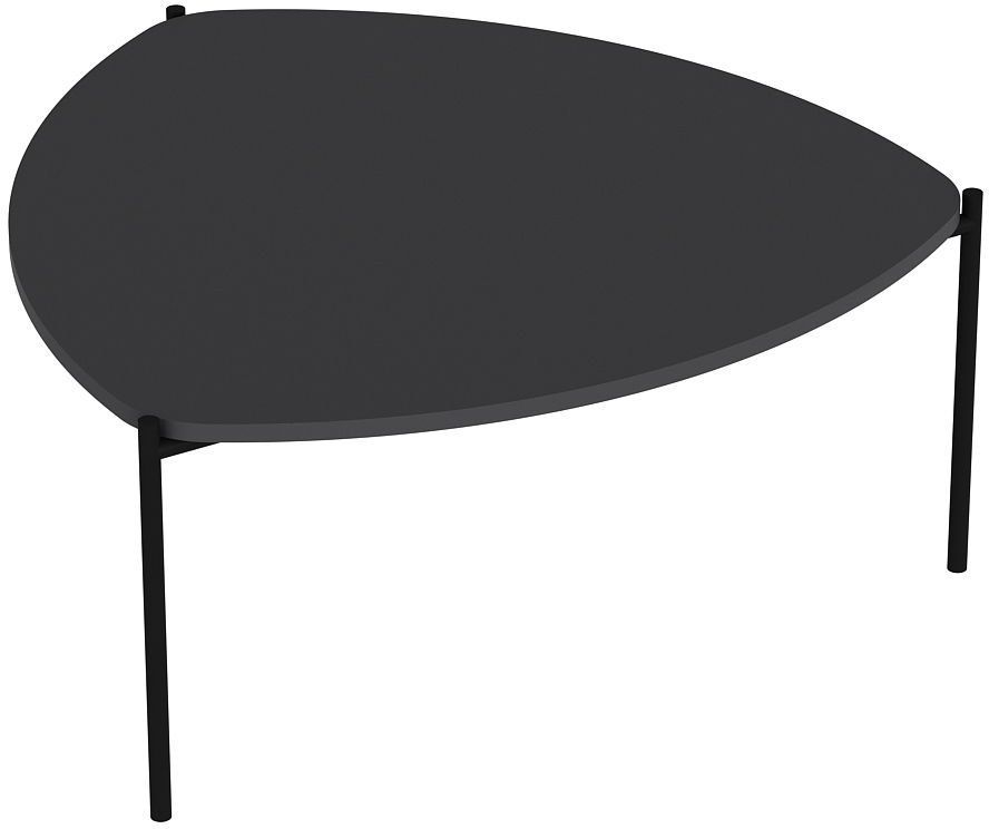 Table basse - LENNY - Ovale - Métal - Anthracite - 90 x 40 x 89 cm