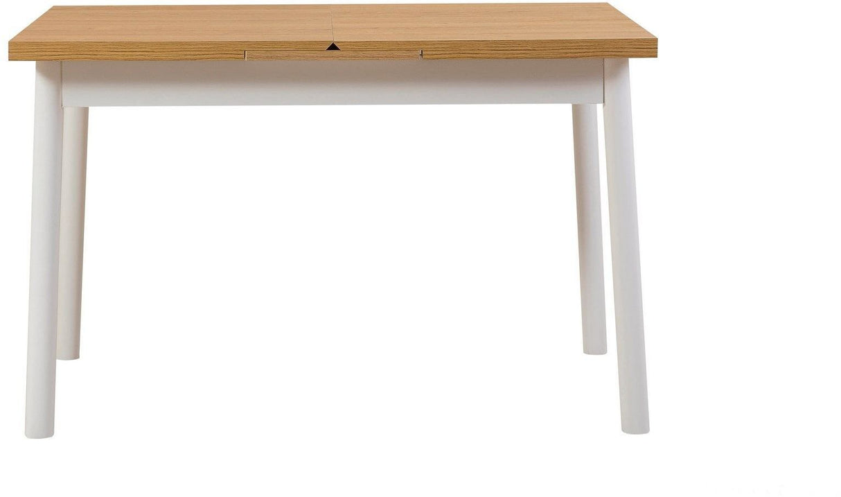 Table a manger - OLIVER - Extensible - Rectangulaire - 4 personnes - 123 x 72 x 29 cm - Blanc