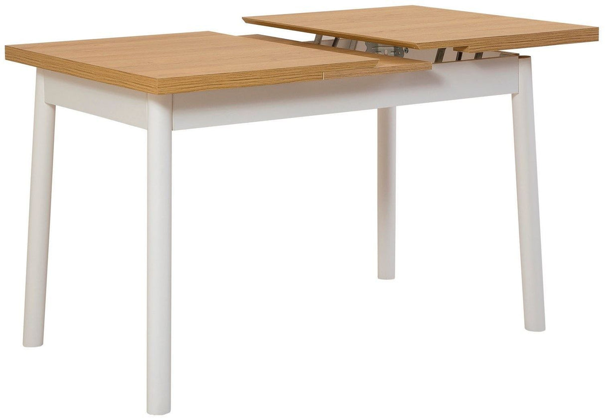 Table a manger - OLIVER - Extensible - Rectangulaire - 4 personnes - 123 x 72 x 29 cm - Blanc