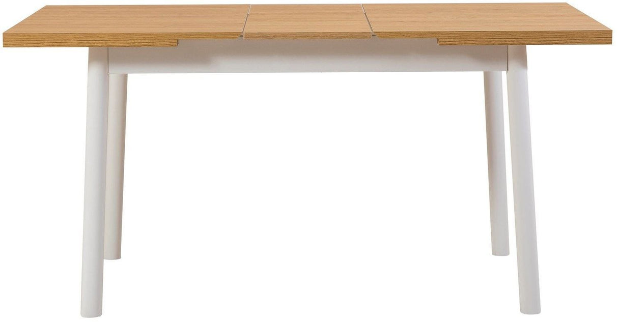 Table a manger - OLIVER - Extensible - Rectangulaire - 4 personnes - 123 x 72 x 29 cm - Blanc