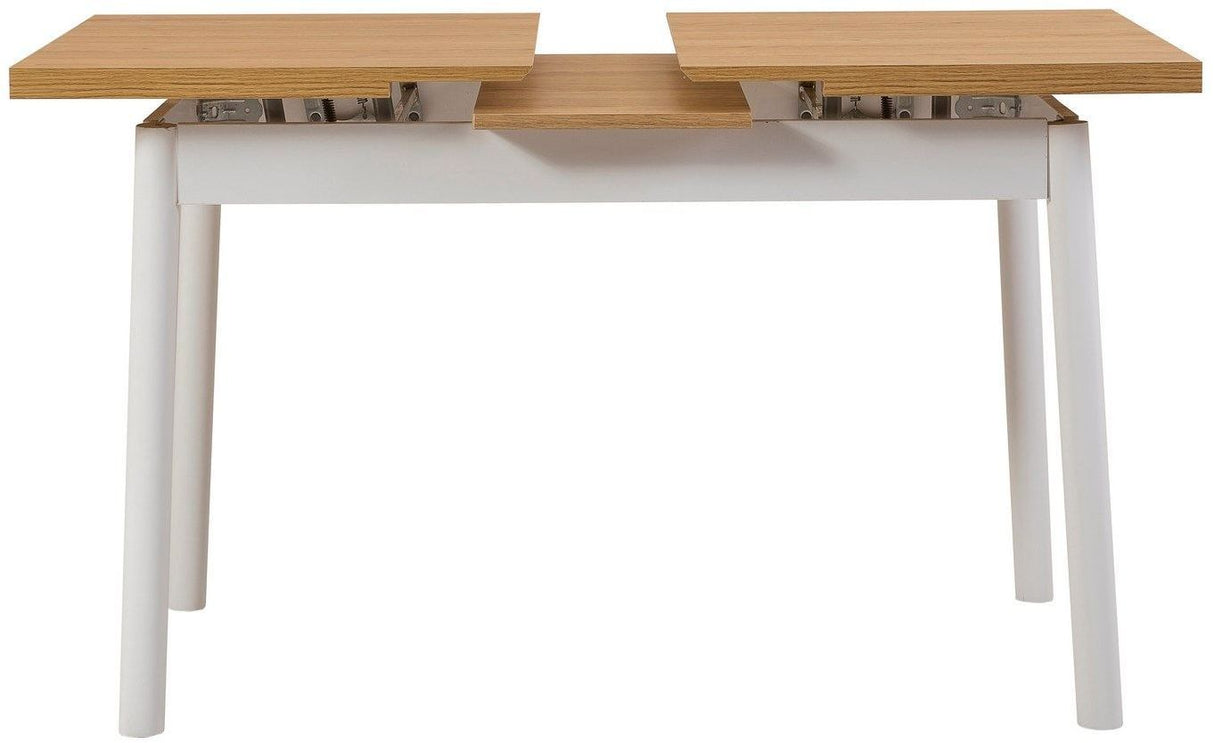Table a manger - OLIVER - Extensible - Rectangulaire - 4 personnes - 123 x 72 x 29 cm - Blanc