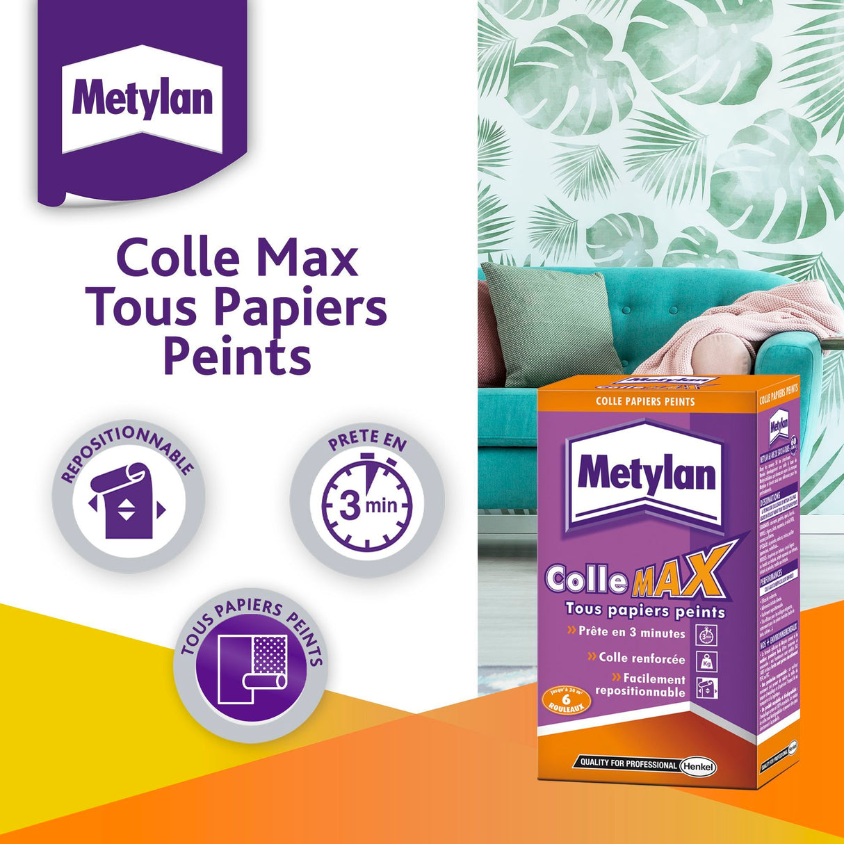 Colle pour tous papiers peints - METYLAN - Max - Paquet de 200g