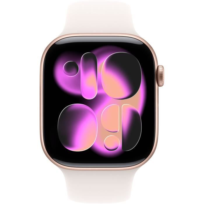 Apple Watch Series 11 GPS - 46mm - Boîtier Rose Gold Aluminium - Bracelet Light Blush Sport Band - S/M