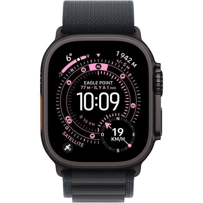 Apple Watch Ultra 3 GPS + Cellular - 49mm - Boîtier Black Titanium - Bracelet Black Alpine Loop - Medium