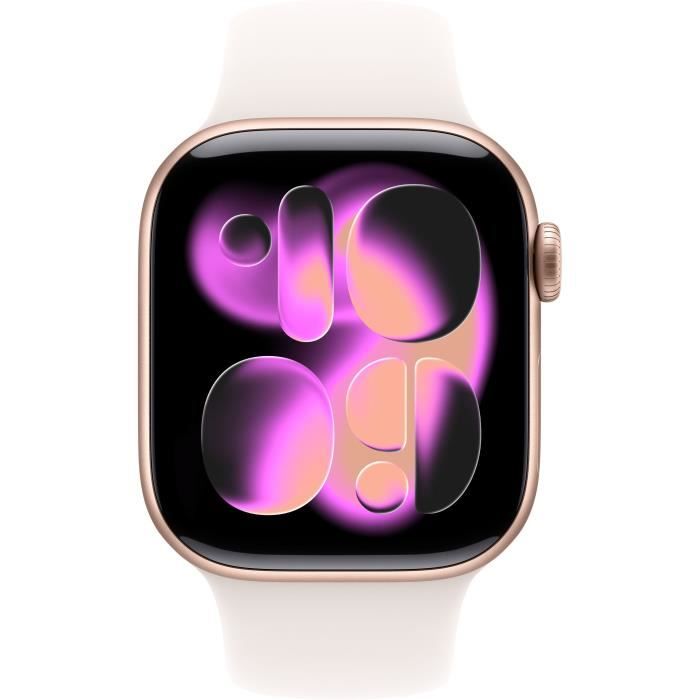 Apple Watch Series 11 GPS + Cellular - 42mm - Boîtier Rose Gold Aluminium - Bracelet Light Blush Sport Band - M/L