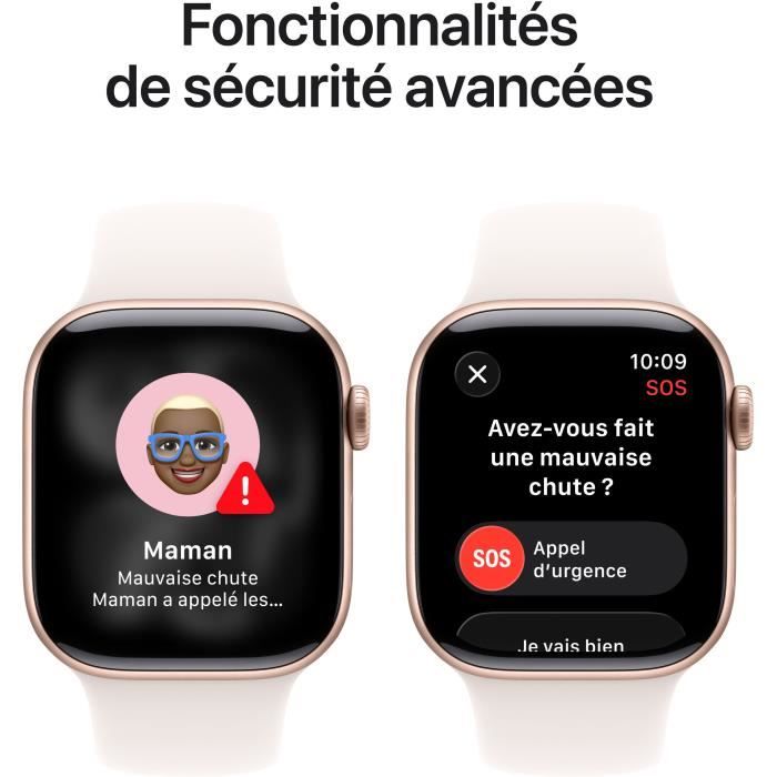 Apple Watch Series 11 GPS + Cellular - 42mm - Boîtier Rose Gold Aluminium - Bracelet Light Blush Sport Band - M/L