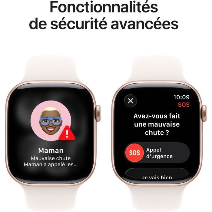 Apple Watch Series 11 GPS + Cellular - 46mm - Boîtier Rose Gold Aluminium - Bracelet Light Blush Sport Band - M/L
