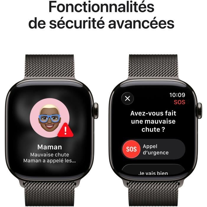 Apple Watch Series 11 GPS + Cellular - 46mm - Boîtier Slate Titanium - Bracelet Slate Milanese Loop - M/L
