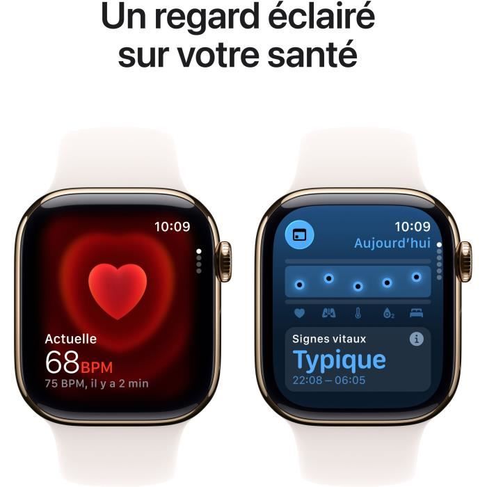 Apple Watch Series 11 GPS + Cellular - 46mm - Boîtier Gold Titanium - Bracelet Light Blush Sport Band - M/L