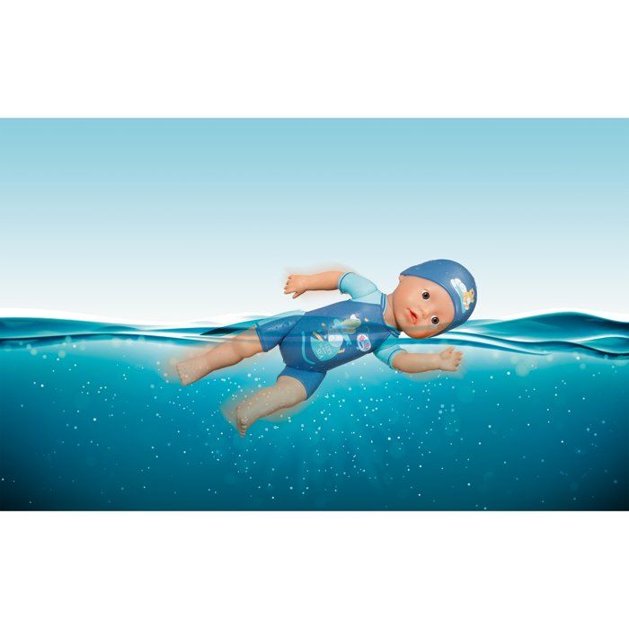 Poupon - BABY BORN - Ma premiere nage - Poupée garçon 30 cm - Tenue non détachable et bonnet - Jouet de bain - Des 1 an