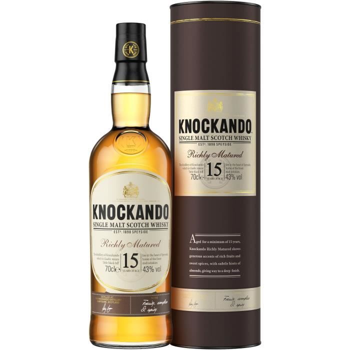 Knockando Single Malt Scotch - Whisky Richly Matured 15 ans - 43,0 % Vol. - 70 cl