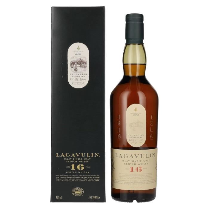 Whisky Lagavulin 16 ans - Islay Single Malt Whisky - Ecosse - 43%vol - 70cl sous étui
