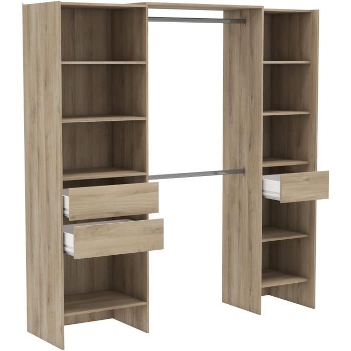 Dressing double extensible - L192 x P50 x H205 cm - Décor Chene Kronberg - MIAMI - DEMEYERE