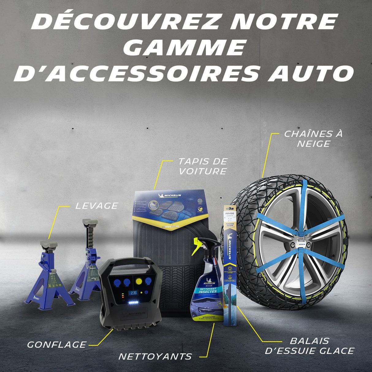 Pompe a pied a manometre homologué - MICHELIN - Modele 2023 - 7 Bars - Flexible 60 cm - Embouts de gonflage inclus