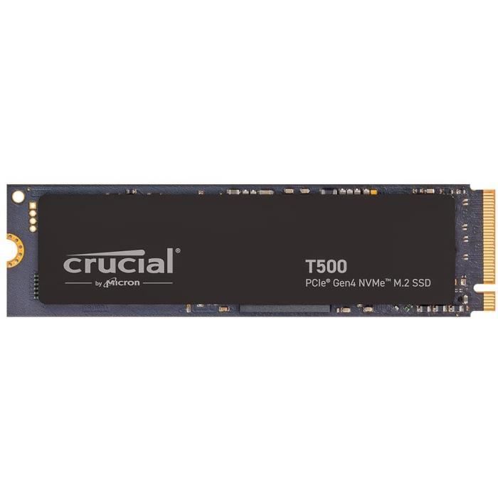 SSD Interne - CRUCIAL - T500 - 1 To - PCIe Gen4 NVMe - jusqu'a 7200 Mo/s