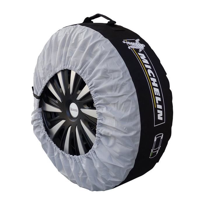 Lot de 4 Housses de rangement les roues ou les pneus taille universelle - MICHELIN - 15''a 19'' - En nylon avec poignée renforcée.