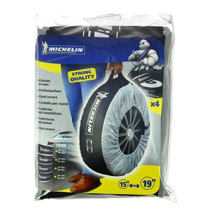 Lot de 4 Housses de rangement les roues ou les pneus taille universelle - MICHELIN - 15''a 19'' - En nylon avec poignée renforcée.