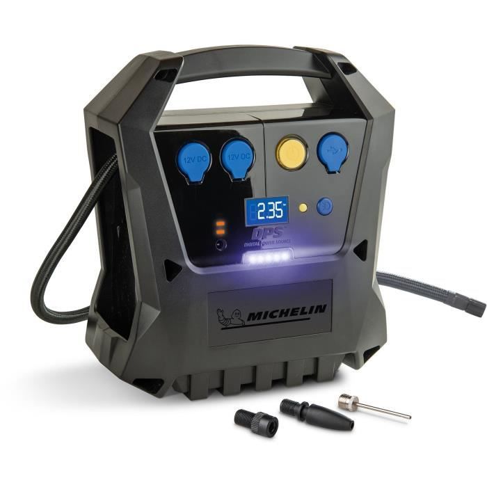 Compresseur sans fils - MICHELIN - Batterie 12V 7,2Ah 2100mA - voiture jusqu'a 3.45 bars vélo jusqu'a 6.90 bars.