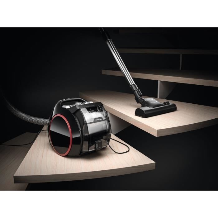 MIELE Boost CX1 Aspirateur traîneau sans sac - Technologie Vortex -78dB- Moteur PowerLine 890W - 4 positions - Noir liseré rouge