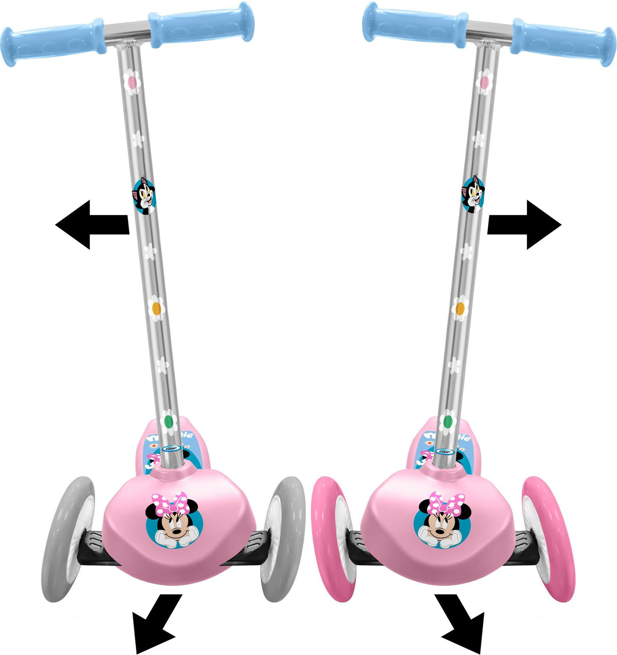 Trottinette steering enfant - MINNIE - MN432045 - 3 roues - Rose