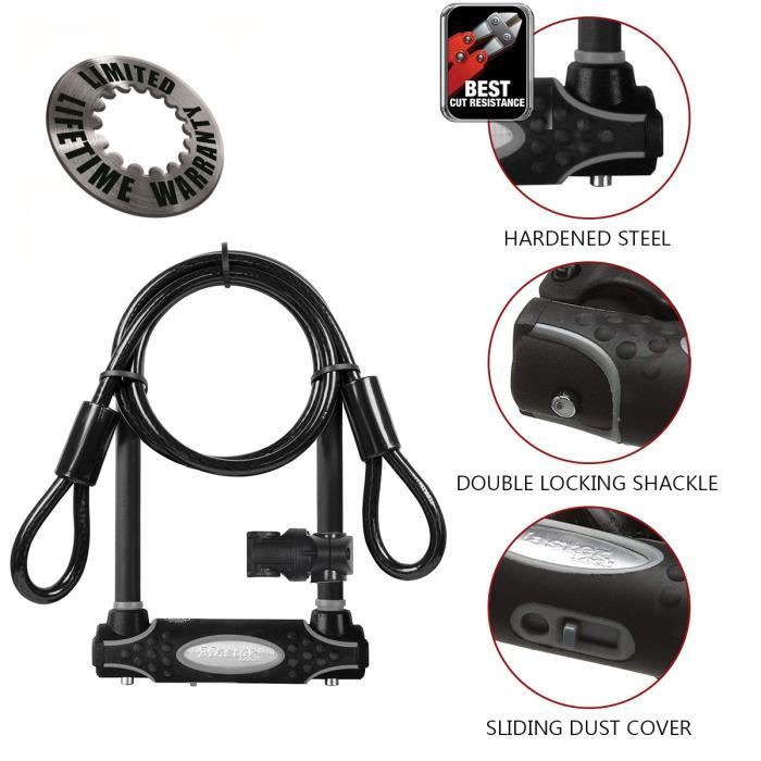 MASTER LOCK Antivol U avec C‚ble - A ClÈ