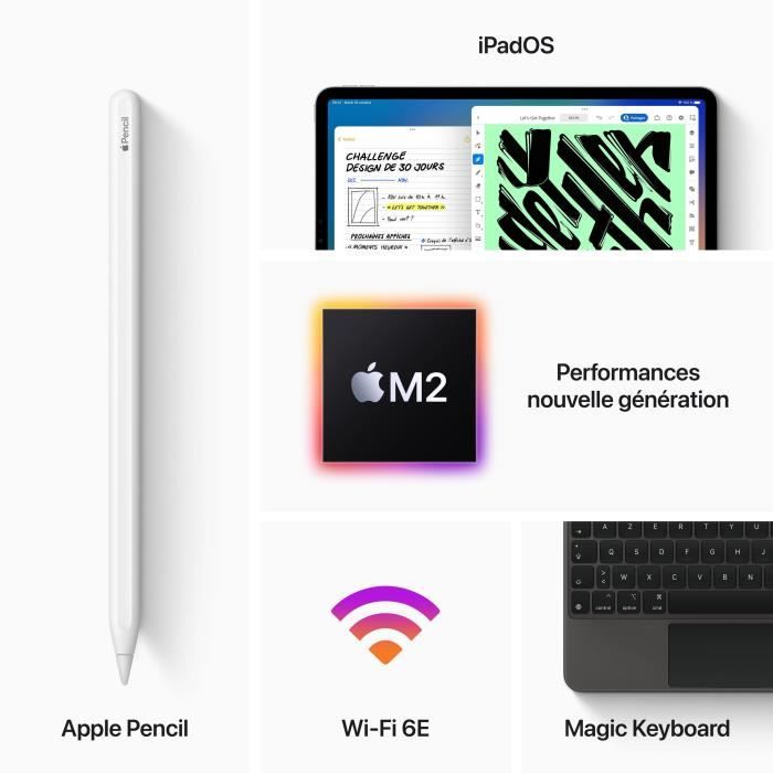 Apple - iPad Pro (2022) - 12.9 - WiFi - 2 To - Gris SidÈral
