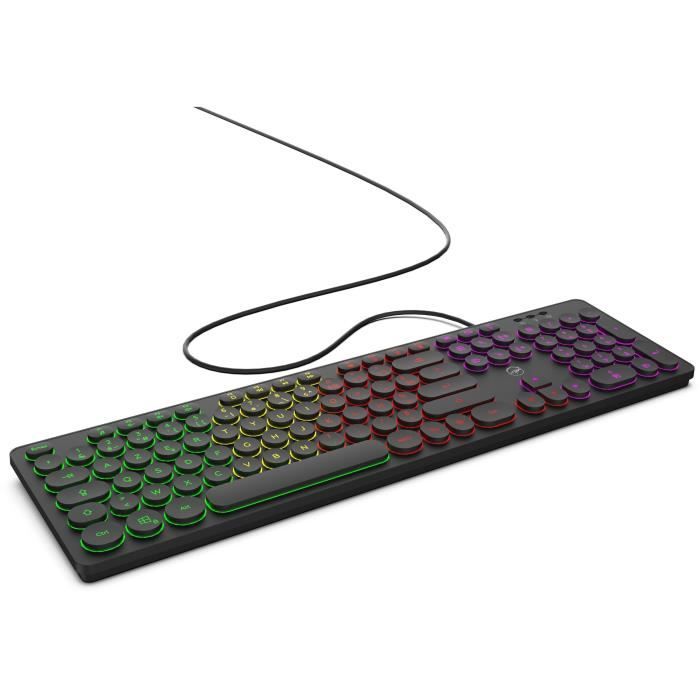 Clavier filaire RGB - MOBILITY LAB - ML306858 - AZERTY - RÈtro-Èclairage multicolore - Touches rondes