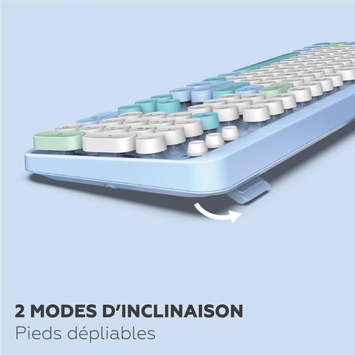 Ensemble clavier souris - MOBILITY LAB - Pure color - Sans fil - Pavé numérique intégré - Bleu