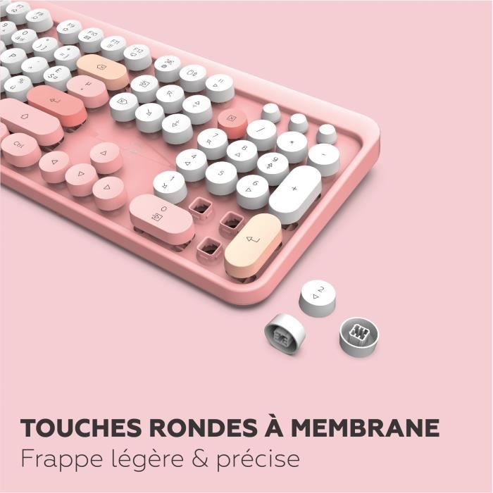 Ensemble clavier souris - MOBILITY LAB - Pure color - Sans fil - Pavé numérique intégré - Rose