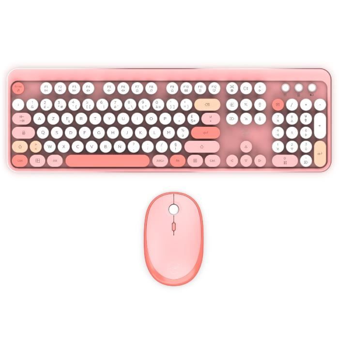 Ensemble clavier souris - MOBILITY LAB - Pure color - Sans fil - Pavé numérique intégré - Rose