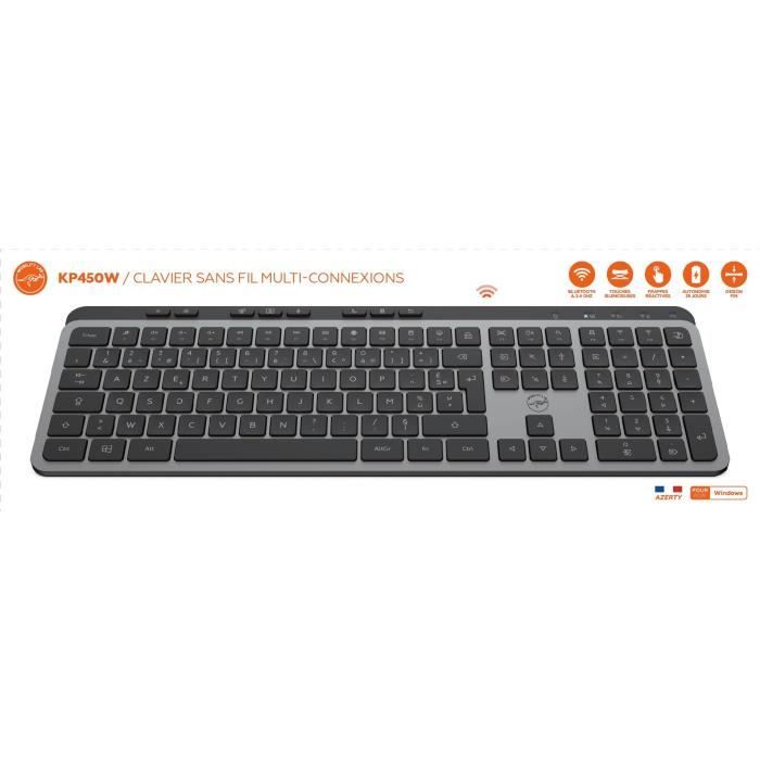 Clavier sans fil - Touches plates - MOBILITY LAB - KP450W - AZERTY - FR - Multi-connexions - Noir