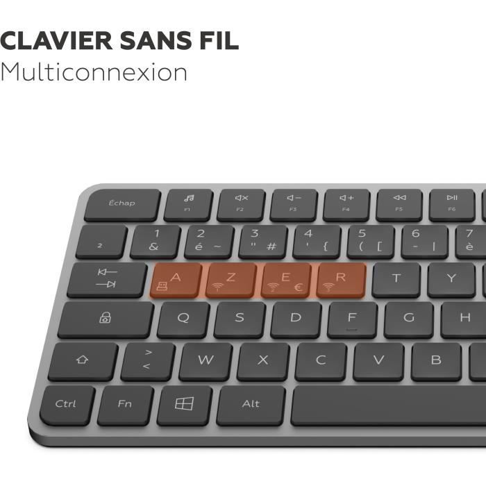 Mini clavier sans fil - Touches plates - MOBILITY LAB - KP430W - AZERTY - FR - Noir