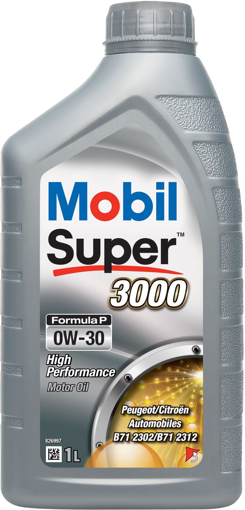 Huile moteur 0W-30 Synthétique - MOBIL - Super 3000 - Formula-P -bidon 1L - haute performance