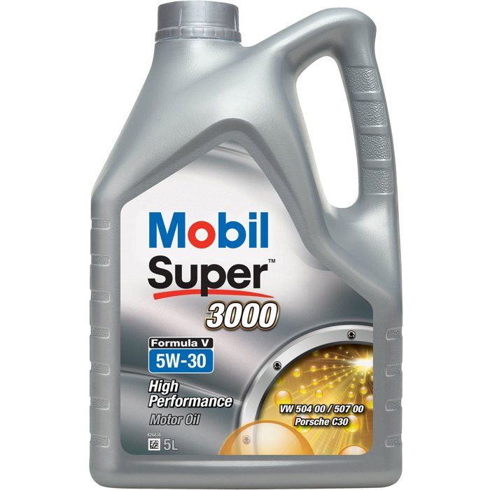 Huile moteur 5W-30 Synthétique - MOBIL - Super 3000 - Formula-V -bidon 5L - haute performance