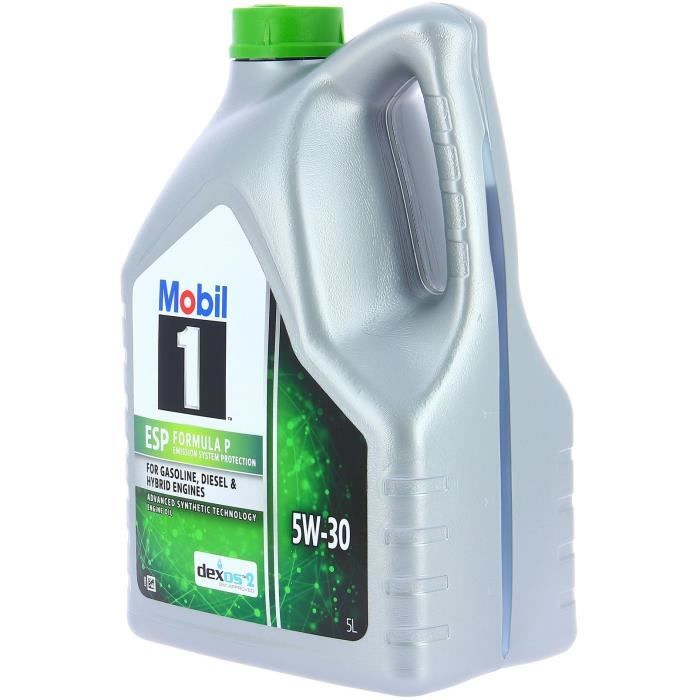 Huile moteur 5W-30 ESP Synthťtique - MOBIL 1 - Formula-P -bidon 5L - haute performance anti-pollution