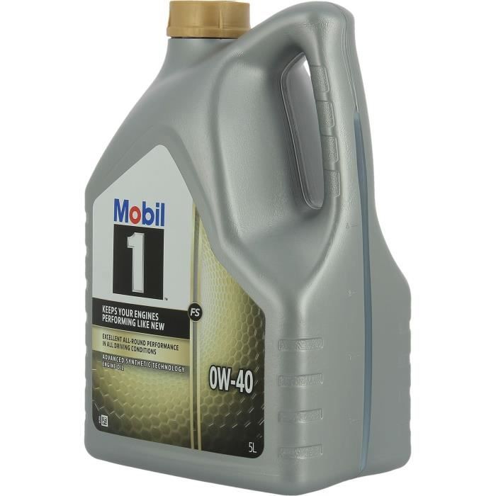 Huile moteur 5W-40 FS Synthétique - MOBIL 1 -bidon 5L - Ultra haute performance - anti-pollution