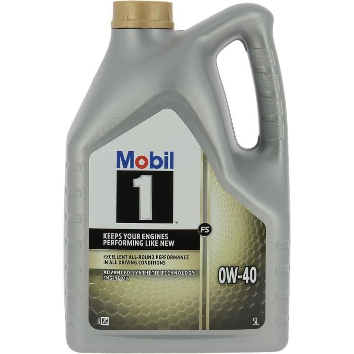 Huile moteur 5W-40 FS Synthétique - MOBIL 1 -bidon 5L - Ultra haute performance - anti-pollution