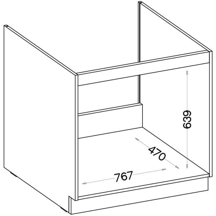 MODENA - Meuble sous evier - 2 portes battantes - 80 x 52 x 82 cm - Chene artisan / Noir mat - Plan de travail non inclus