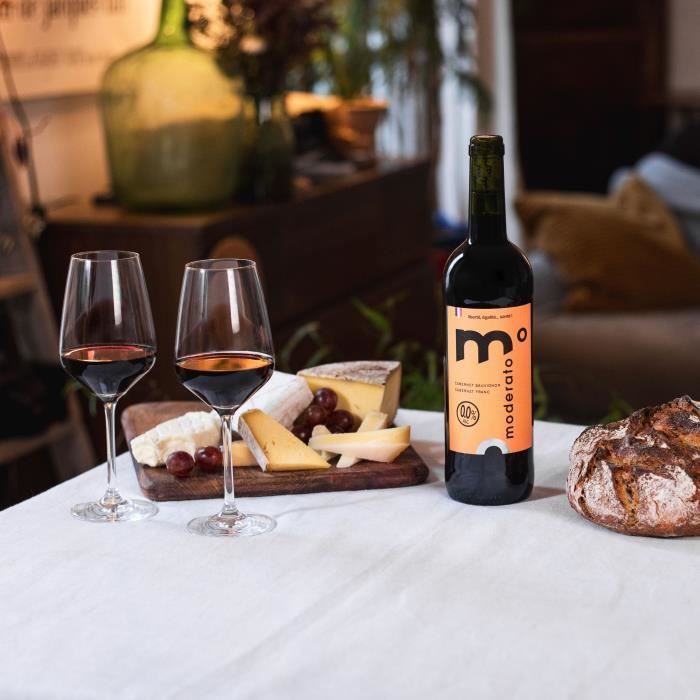 Moderato rouge sans alcool 0,0% - Cabernet Sauvignon, Cabernet Franc - 75cl