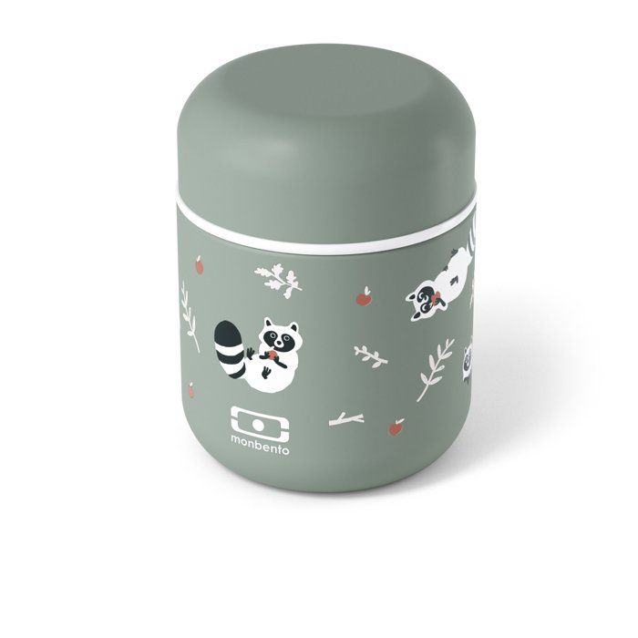 Petite Lunch Box Isotherme - MONBENTO - Boîte repas hermétique - Garde le repas chaud/frais jusqu'a 5h - MB Capsule Raccoon