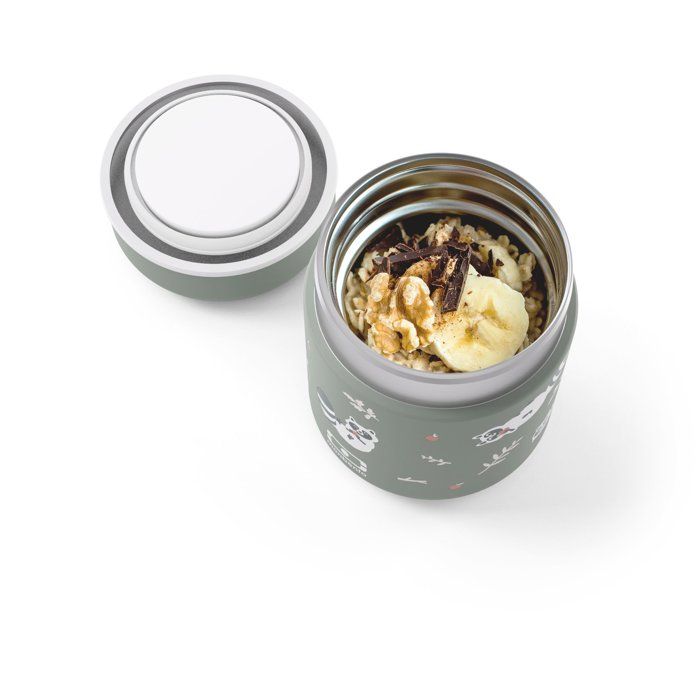 Petite Lunch Box Isotherme - MONBENTO - Boîte repas hermétique - Garde le repas chaud/frais jusqu'a 5h - MB Capsule Raccoon
