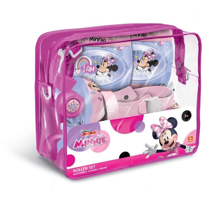 Patins ŕ roulettes + protections - MONDO - Minnie - Protections ajustables - Poids max : 20 kg