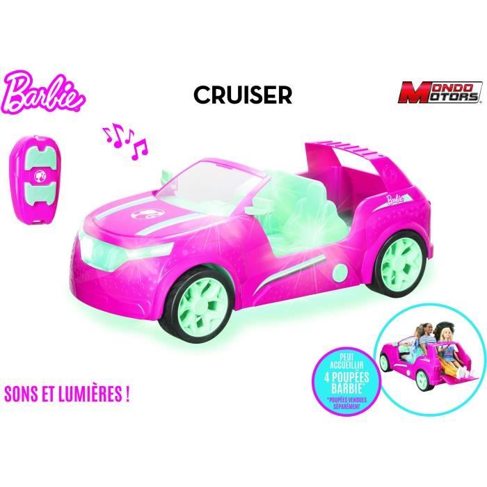 Véhicule télécommandé Barbie Cruiser SUV 44cm - Sons et lumieres - MONDO MOTORS